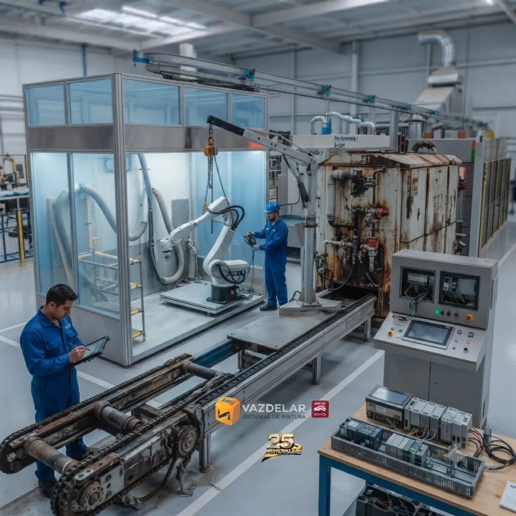 Equipos industriales con desgaste operativo que requieren un proyecto de retrofit.